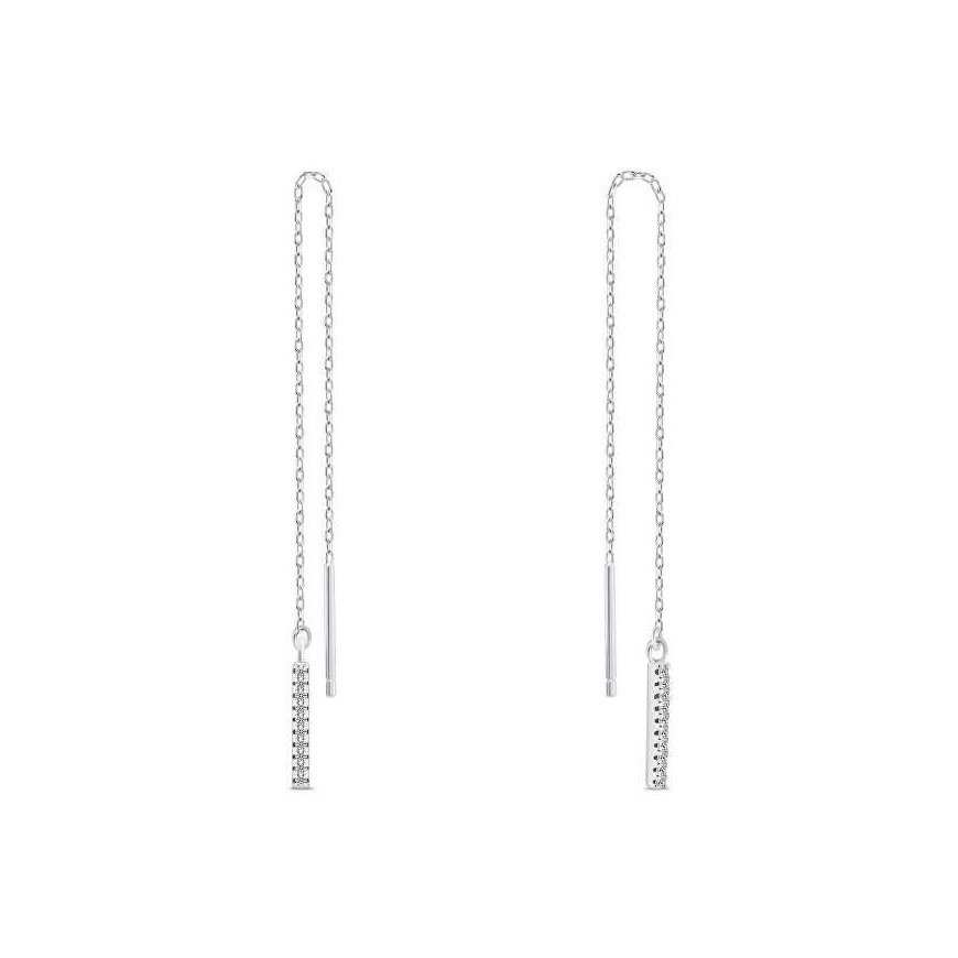 Brilio Silver Brilio Sidabrinis Long chain earrings with zircons EA1007W