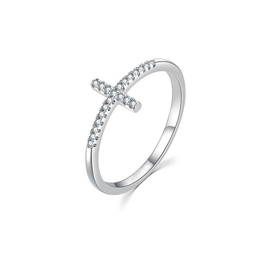 Moiss Elegant silver ring with cross