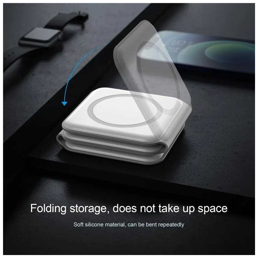1St Cool 1stCOOL 3-in-1 Wireless Portable QI Charger, MagSafe compatible, juodas, USB-C – 4
