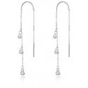 Beneto Long silver earrings with zircons AGUV1964 Beneto Long silver earrings with zircons AGUV1964
