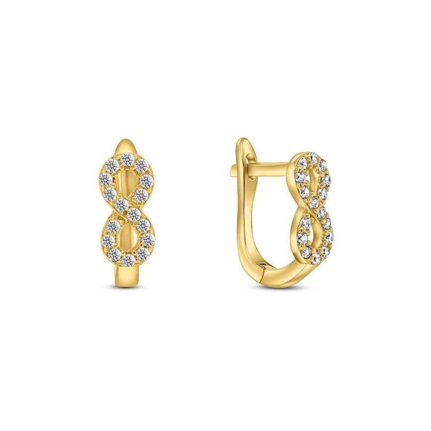Brilio Silver Charming Gold Plated Infinity EA353Y Earrings