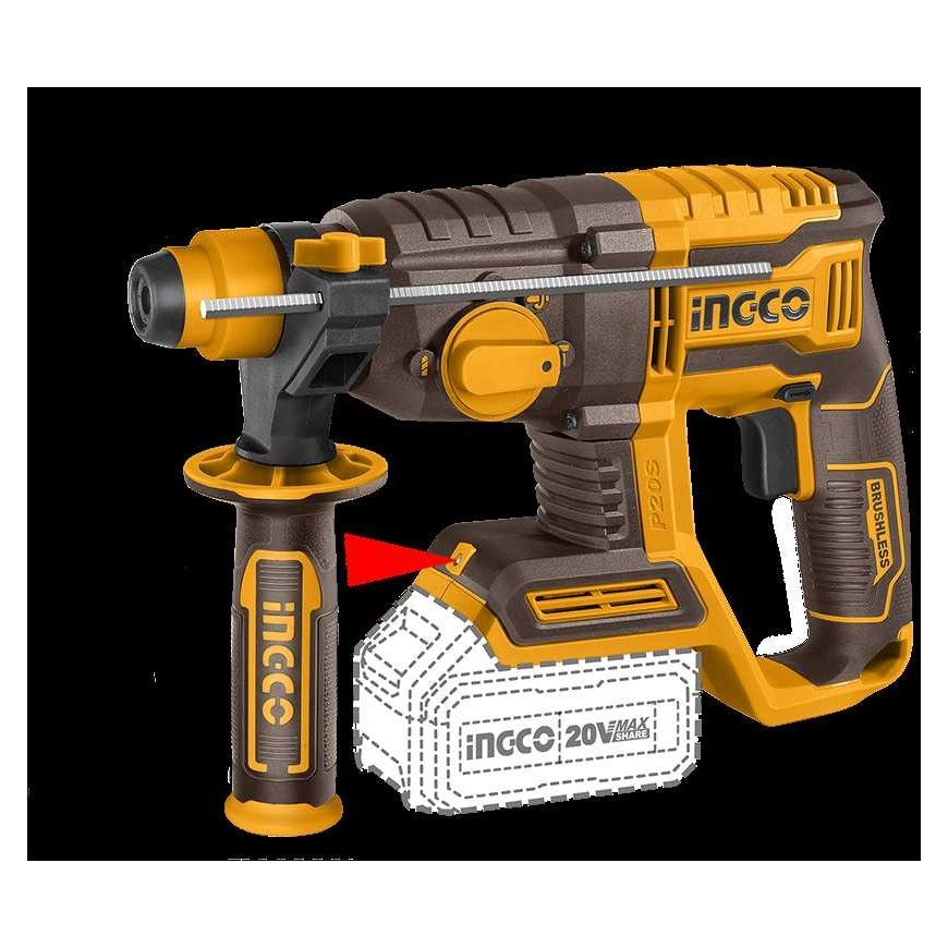 Ingco CRHLI202081 cordless drilling hammer incl. battery and charger
