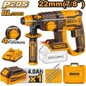 Ingco CRHLI202081 cordless drilling hammer incl. battery and charger