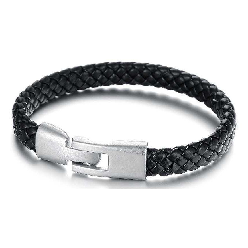 Troli Black men's bracelet, woven leather