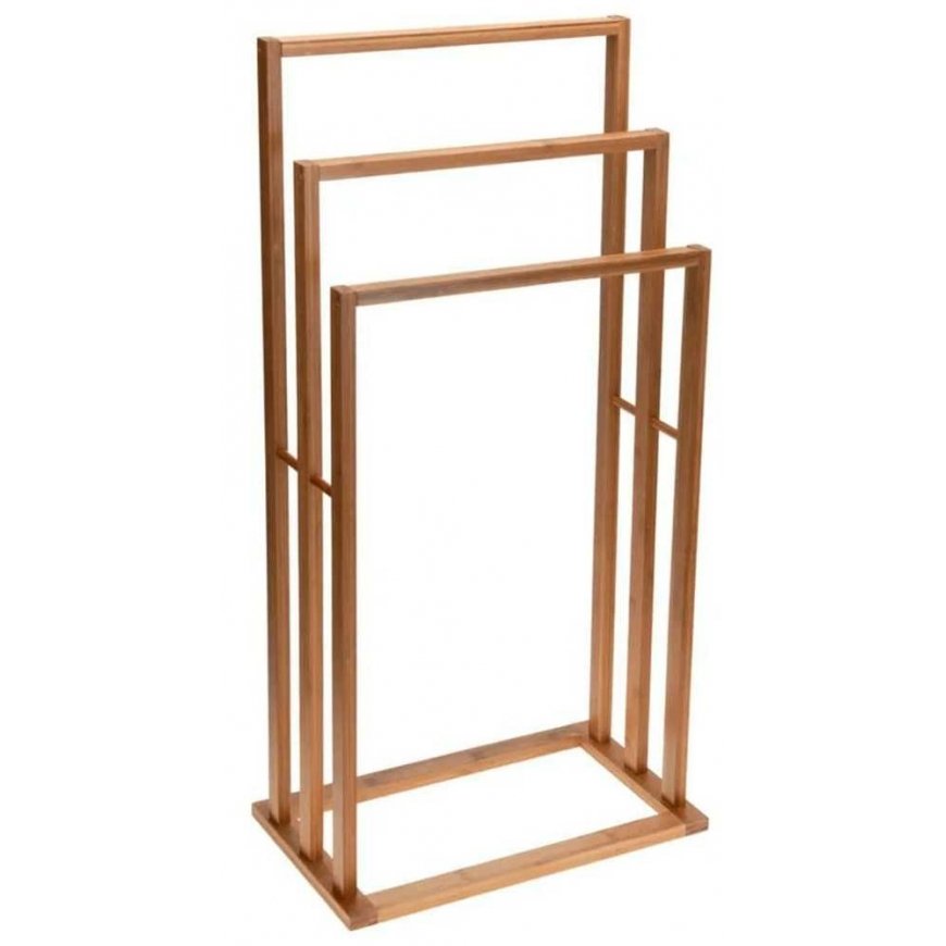Bathroom solutions bamboo towel rack with 3 rods – 3
