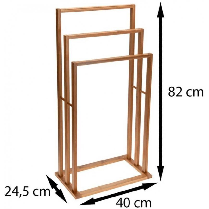 Bathroom solutions bamboo towel rack with 3 rods – 4