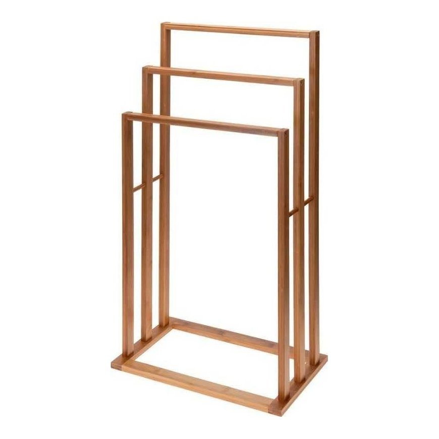 Bathroom solutions bamboo towel rack with 3 rods – 5