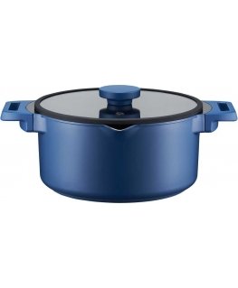 Pot with coating Qualum Ceramic Cobalt 28 cm AMBITION