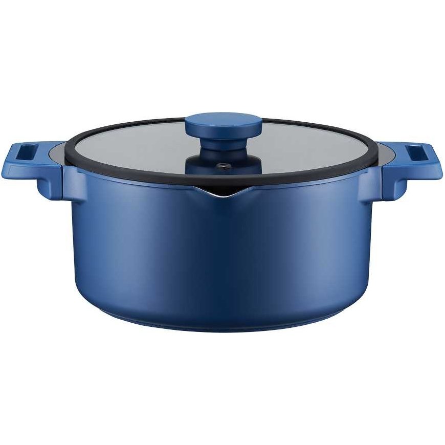 Pot with coating Qualum Ceramic Cobalt 28 cm AMBITION
