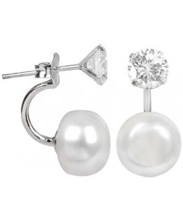 Jwl Luxury Pearls Original earrings with real pearl and 2in1 crystal JL0059