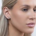 Again Jewelry Asymmetrical silver earrings with cubic zirconia AJNS0035 Again Jewelry Asymmetrical silver earrings with cubic zirconia AJNS0035
