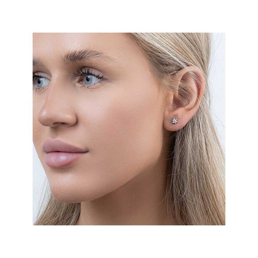 Again Jewelry Asymmetrical silver earrings with cubic zirconia AJNS0035 – 5