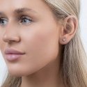 Again Jewelry Asymmetrical silver earrings with cubic zirconia AJNS0035 Again Jewelry Asymmetrical silver earrings with cubic zirconia AJNS0035