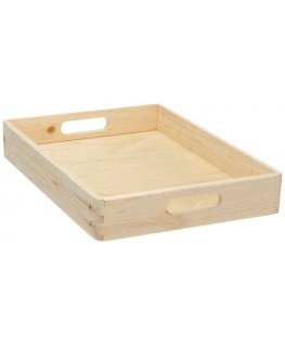 Wooden storage tray, 40 x 30 x 7 cm, ZELLER