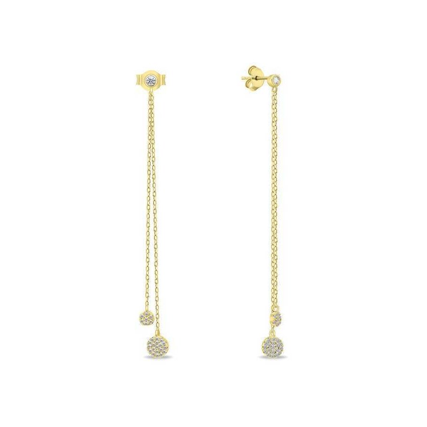 Brilio Silver Brilio Silver Original gold-plated earrings with zircons EA629Y