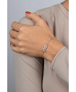 Brilio Silver Silver Rannekoru vaaleanpunaisella Opal Infinity BRC208WP:llä