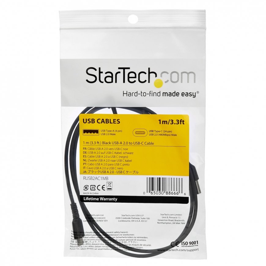 StarTech.com RUSB2CC1MB USB kabelis USB 2.0 1 m USB C Juoda – 5