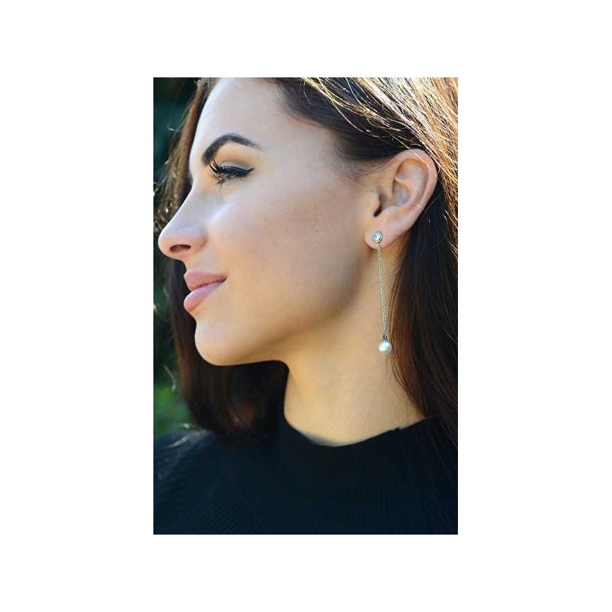 Troli Long earrings with crystal and beads – 2