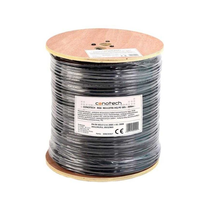 Conotech COAXIN CABLE NS113TRI HQ PE GEL varinė kojelė 300m