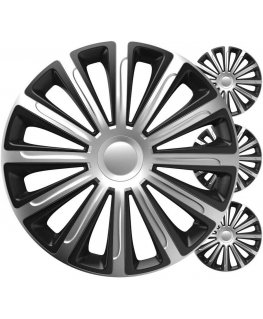 Versaco Car Hubs 4pcs Black Silver Trend Set 15 Inch Color Box