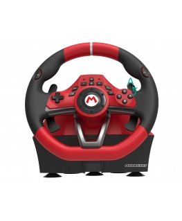 Hori Mario Kart Racing Wheel Pro Deluxe musta, Punainen USB Ohjauspyörä + polkimet Analoginen Nintendo Switch