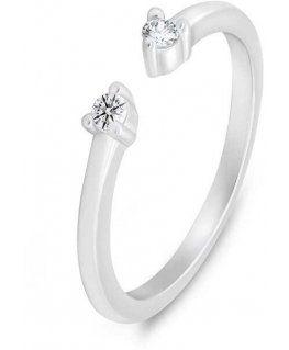 Brilio Silver Brilio Silver Silver avoin sormus kirkkailla zirkoneilla RI123W