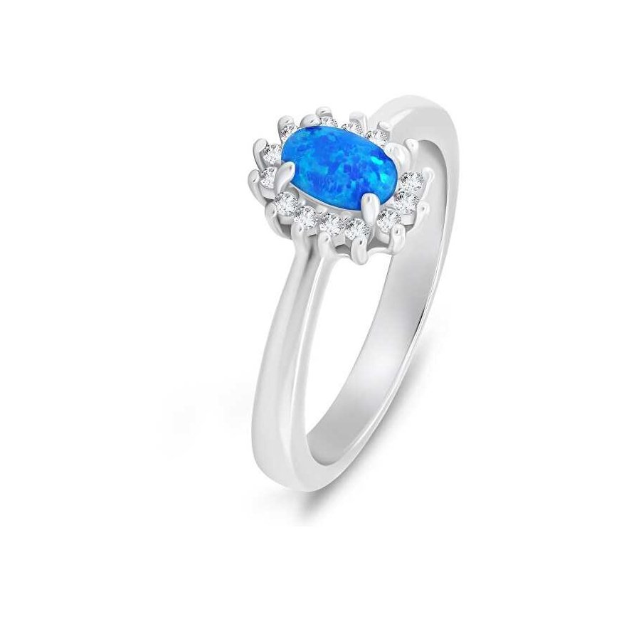 Brilio Silver Brilio Silver Elegant silver ring with opal and zircons RI106WB