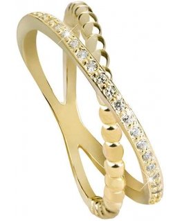 Beneto Gold-plated double ring with silver AGG196