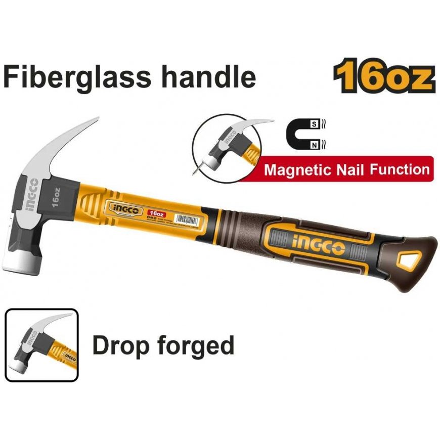 Ingco HCH81016 Carpenter's hammer fiberglass 450g – 2