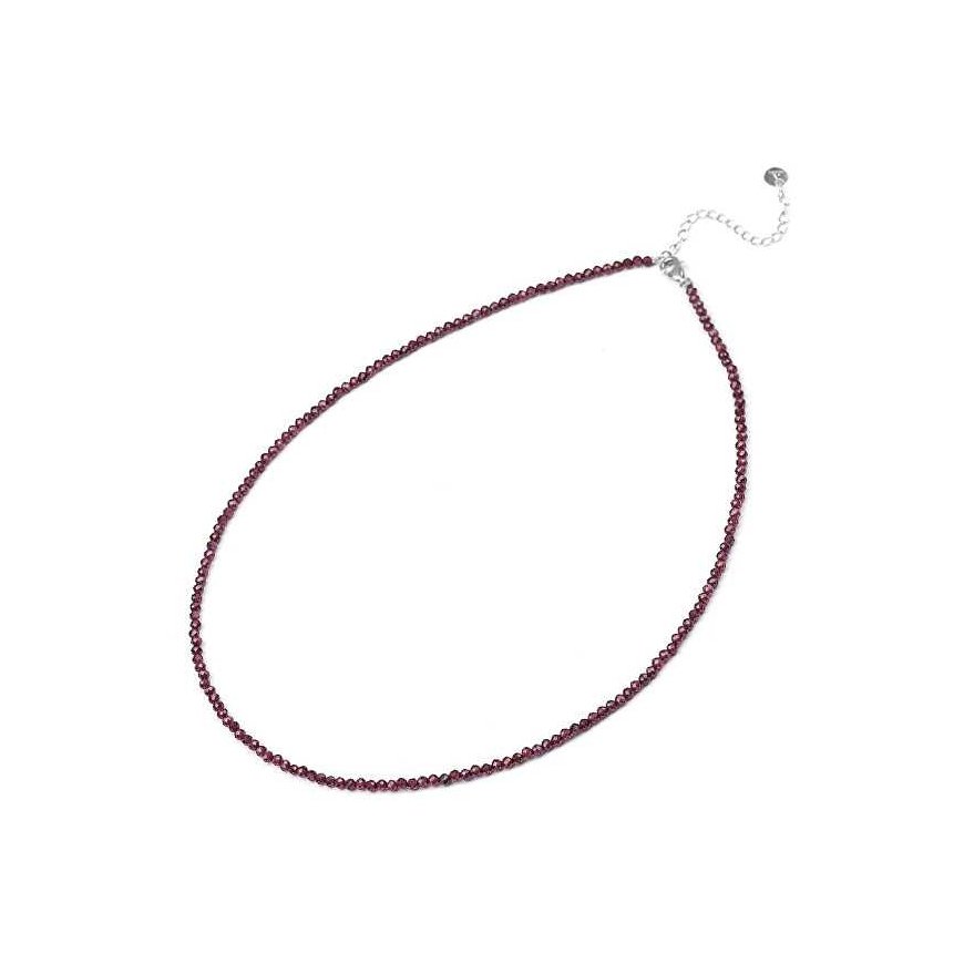 Agate Beads Mineral Necklace with Garnet POL-N11/47L