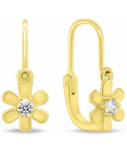 Brilio Silver Design Girls Gold Plated Earrings Flowers EA193Y