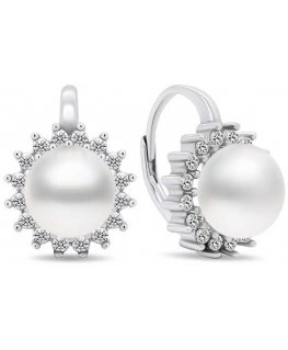 Brilio Silver Brilio Sidabrinis Stunning sidabrinis auskarai su perlais ir cirkoniais EA418W