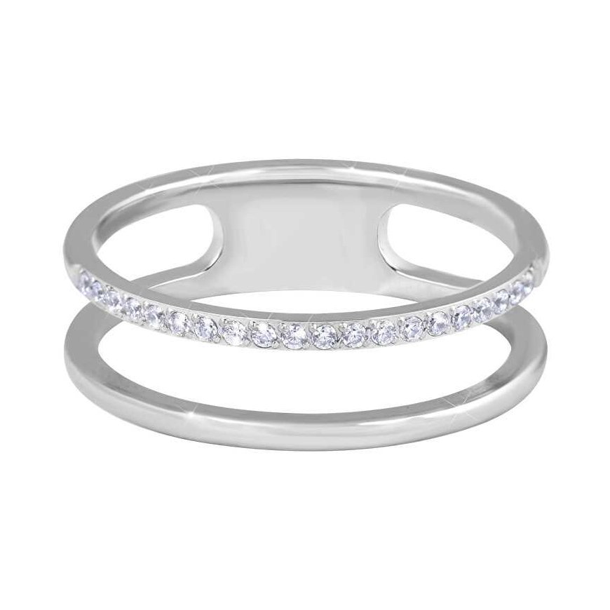 Troli Double minimalist ring made of silver steel