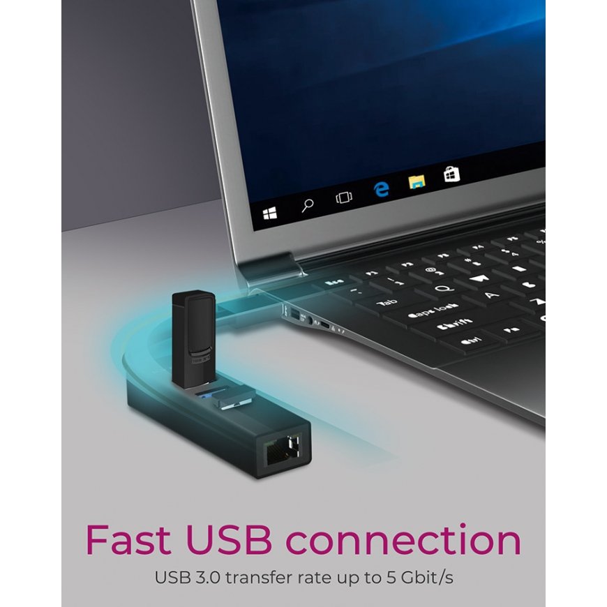 ICY BOX IB-HUB1419-LAN USB 3.2 Gen 1 (3.1 Gen 1) Type-A musta – 2