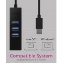 ICY BOX IB-HUB1419-LAN USB 3.2 Gen 1 (3.1 Gen 1) Type-A Juoda