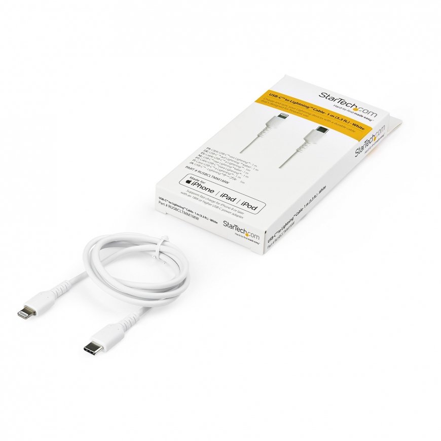 StarTech.com RUSBCLTMM1MW mobiliojo telefono laidas Balta 1 m USB C Lightning – 5