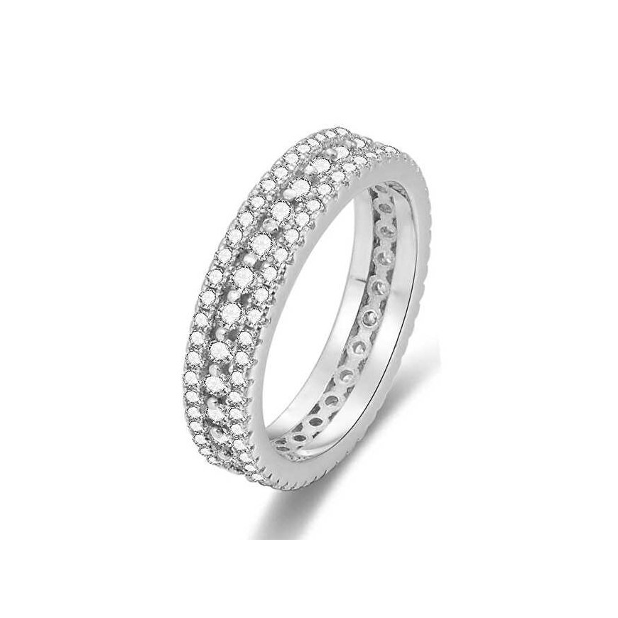 Beneto Silver ring with zircons AGG325