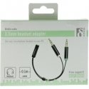 Deltaco AUD-202 audiokaabel 0,1 m 2 x 3.5mm 3.5mm Must