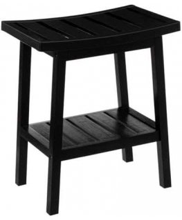BAMBOO bathroom stool with shelf for accessories