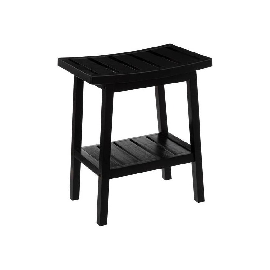 BAMBOO bathroom stool with shelf for accessories – 2