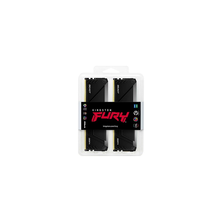 Kingston Technology FURY Beast RGB atminties modulis 128 GB 4 x 32 GB DDR4 – 3