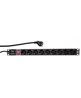 LogiLink PDU9C02 блок распределения питания 9 розетка(и) Черный