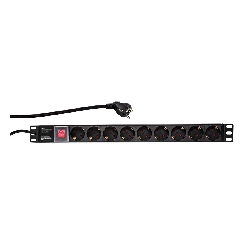 LogiLink PDU9C02 блок распределения питания 9 розетка(и) Черный