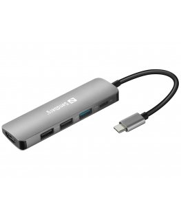 Sandberg 136-32 dokstacija Vadu USB 3.2 Gen 1 (3.1 Gen 1) Type-C Pelēks