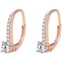 Beneto Rose gold plated silver earrings with crystals AGUC1955-ROSE Beneto Rose gold plated silver earrings with crystals AGUC1955-ROSE