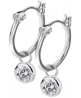 Hot Diamonds Silver Round Earrings with 2in1 Diamonds Hoops Topaz DE628