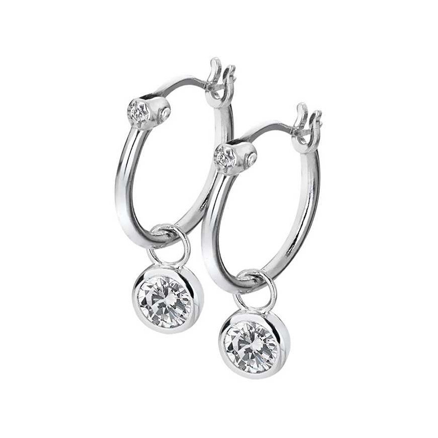 Hot Diamonds Silver Round Earrings with 2in1 Diamonds Hoops Topaz DE628