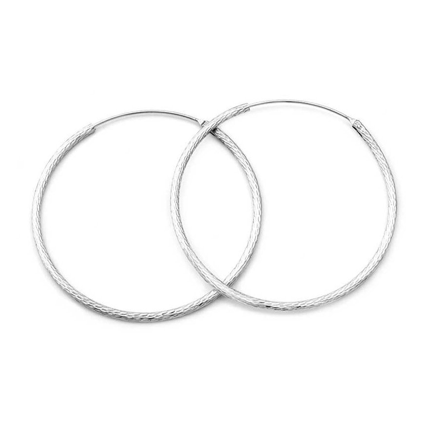 Beneto Glittering silver round earrings AGUC1240