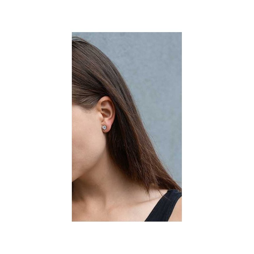 Beneto Silver heart earrings AGUP1175