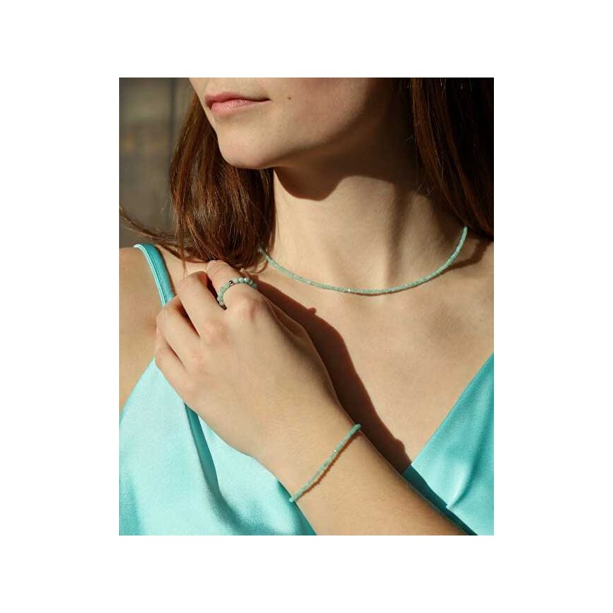 Agate Mineral women's bracelet with amazonite beads POL-B08/21L – 3
